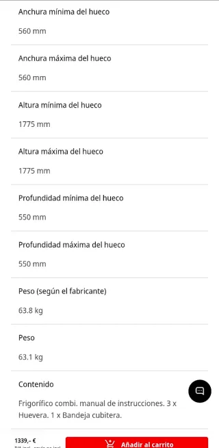 Frigorífico Combi - Siemens, 262L, No fro