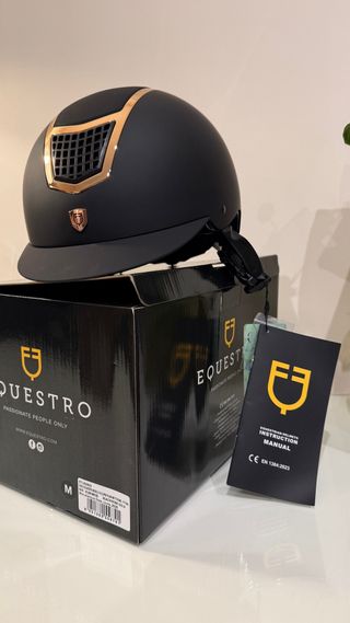 Capacete Equestro Preto Rose Gold Tamanho M