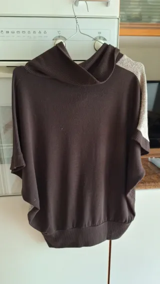 Poncho donna collo scialle taglia unica