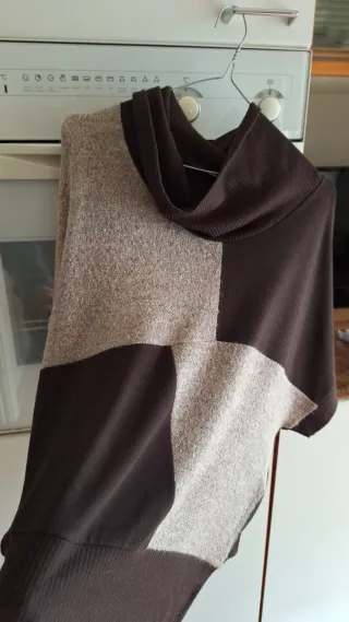 Poncho donna collo scialle taglia unica