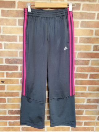Pantalón chándal niña Adidas negro rosa