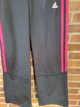 Pantalón chándal niña Adidas negro rosa