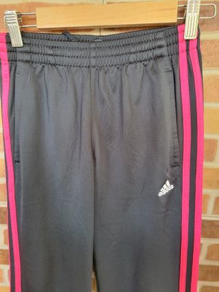 Pantalón chándal niña Adidas negro rosa