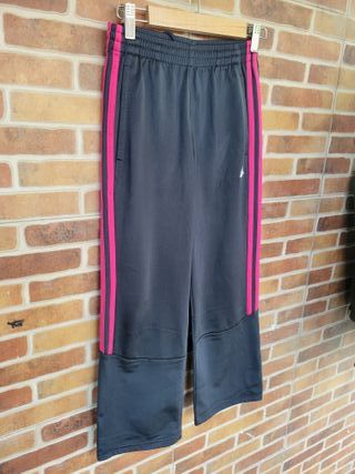 Pantalón chándal niña Adidas negro rosa