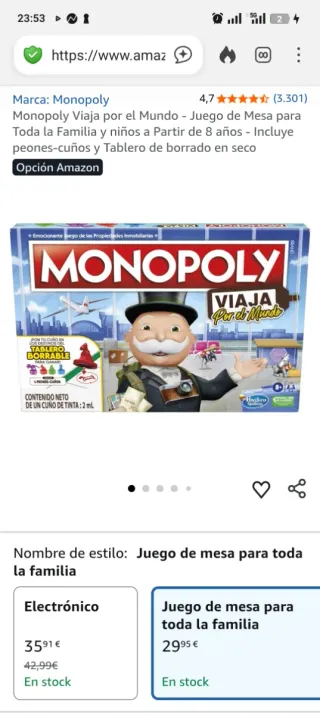 Monopoly Viaja por el Mundo - Juego de Mesa