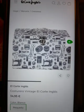 Costurero El Corte Inglés.