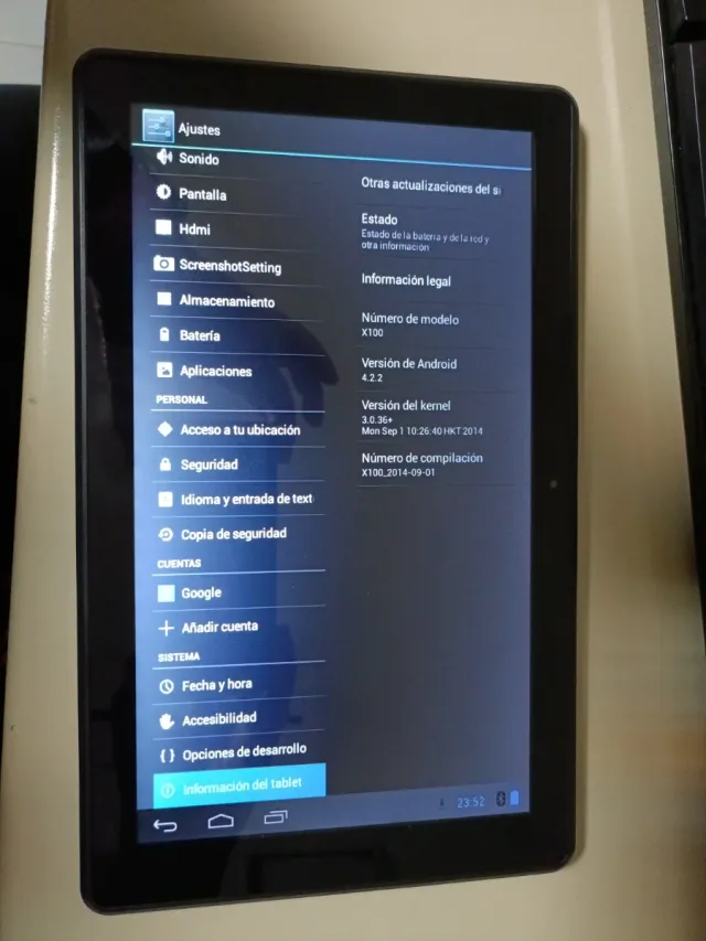 Tablet 10 Android 4.2.2 celeste