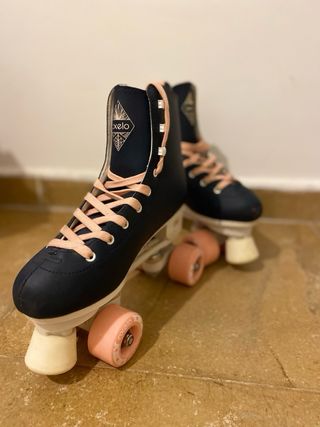 Patines Oxelo 4 ruedas azul y rosa