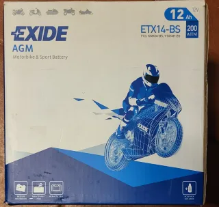 Batería Moto Exide ETX14-BS AGM Nueva 12Ah 200A