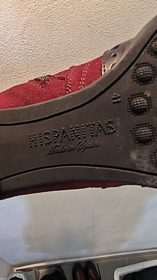 Botines Hispanitas Marrón y Rojo
