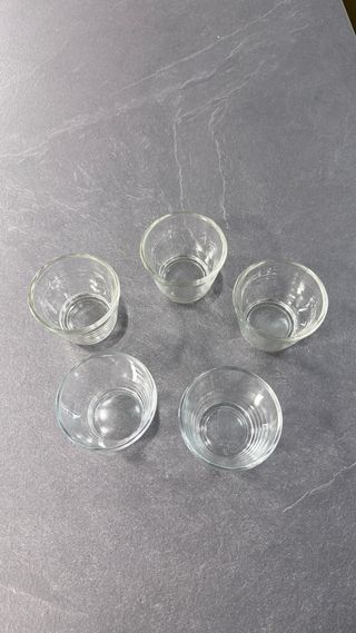 Set 5 Bicchierini Vetro Portacandele