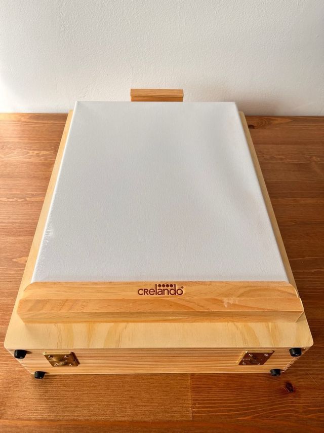 Maleta de desenho com cavalete de mesa