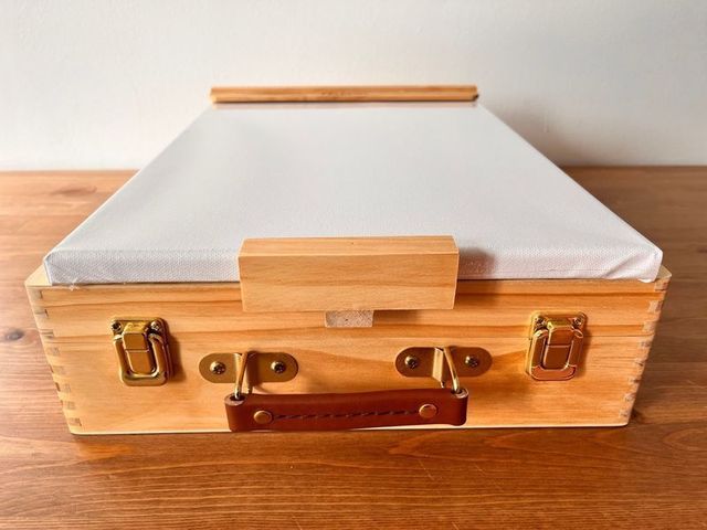 Maleta de desenho com cavalete de mesa