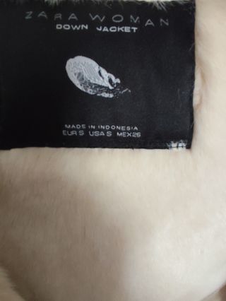 Chaqueta plumón Zara Beige