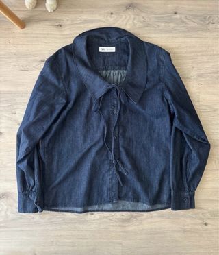 Camisa vaquera Zara cuello bobo