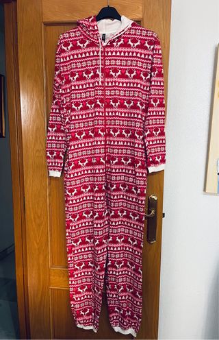 Pijama Navideño Rojo Ciervos Talla M