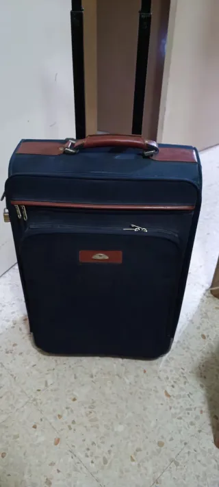 Maleta de viaje Samsonite negra y marrón