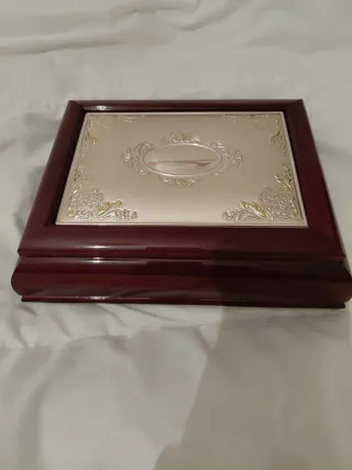 Joyero Plata y Madera Nuevo