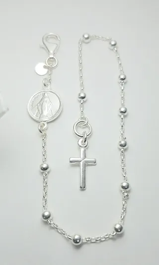 Pulsera Rosario Plata 925 La Virgen Milagrosa