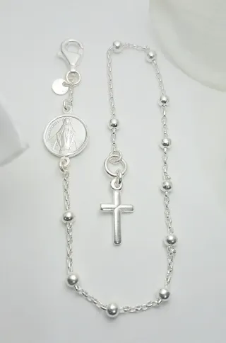 Pulsera Rosario Plata 925 La Virgen Milagrosa
