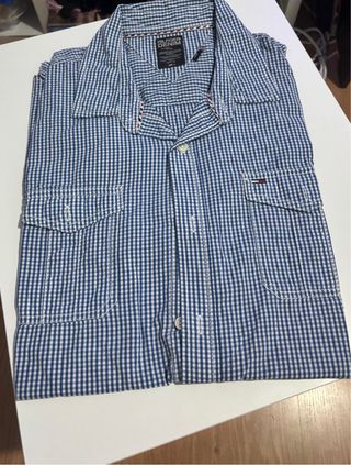 Camisa Hilfiger Denim Cuadros Azul y Blanco