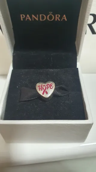 Charm Pandora Corazón Rosa y Plata