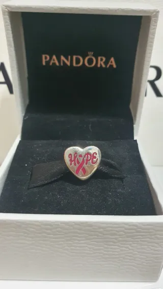 Charm Pandora Corazón Rosa y Plata
