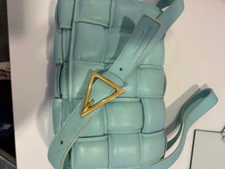 Bolso Piel Trenzado Azul Cielo