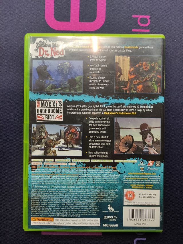 Confezione aggiuntiva per doppio gioco Borderlands per Xbox 360
