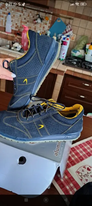 Scarpe antinfortunistiche Cofra blu/gialle n.48