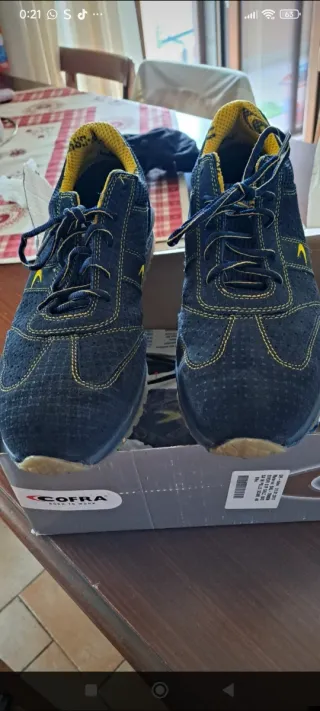 Scarpe antinfortunistiche Cofra blu/gialle n.48