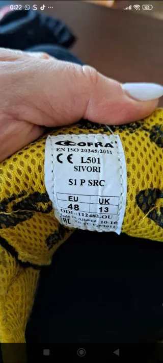 Scarpe antinfortunistiche Cofra blu/gialle n.48