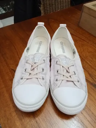 Converse manoletinas verano rosa y blanco