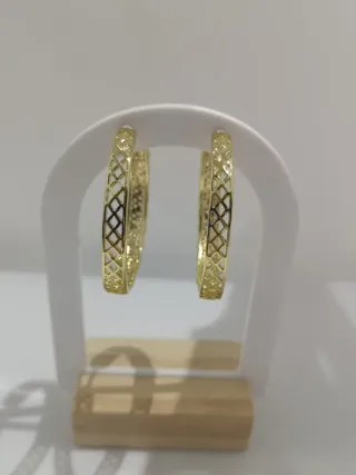 Aros oro 14k laminado con circonitas