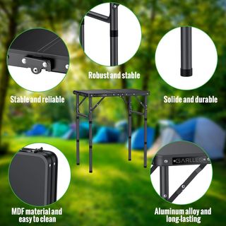 Mesa Camping Plegable Aluminio GARLLE 50x40