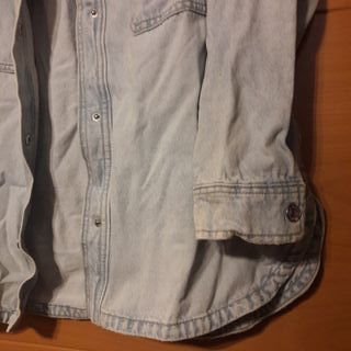 Chaqueta vaquera larga denim azul lavado