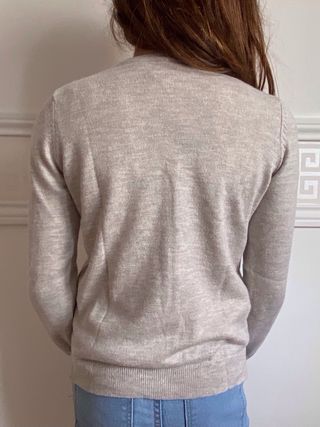 Casaco Benetton malha cinza brilhos NOVO 7/8 anos