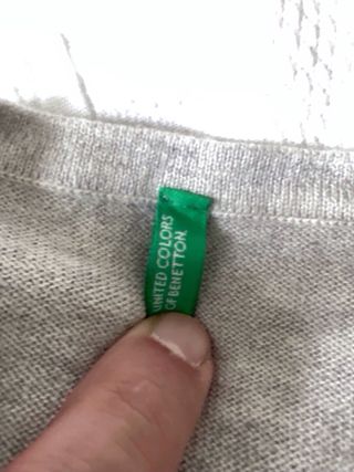 Casaco Benetton malha cinza brilhos NOVO 7/8 anos