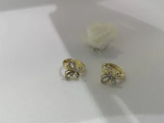 3 modelos de Pendientes niña mariposa oro 14k