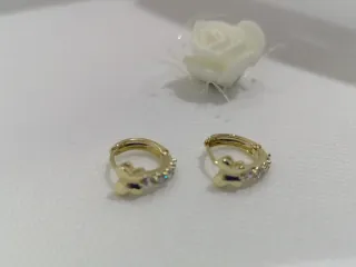 3 modelos de Pendientes niña mariposa oro 14k