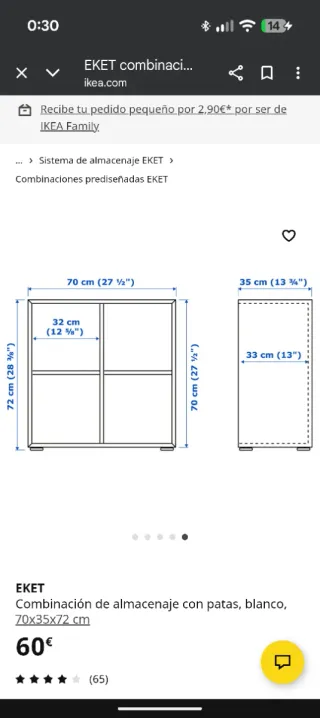 2 Muebles modulares EKET blanco Ikea