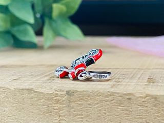 Charm Moto Harley Roja - Plata