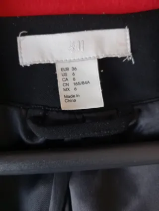 Chaqueta H&M Negra Talla S