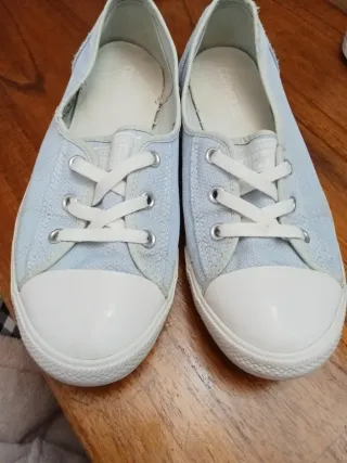 Converse manoletinas azul y blanco