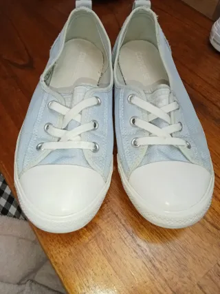 Converse manoletinas azul y blanco