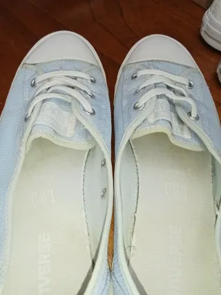 Converse manoletinas azul y blanco