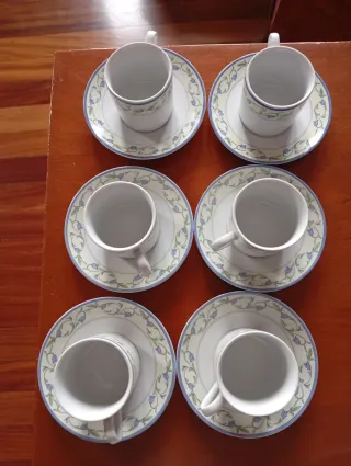 Juego de 6 tazas de café de porcelana
