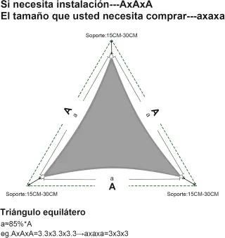 Toldo Vela Sombra Impermeable 4x4x4m Beige