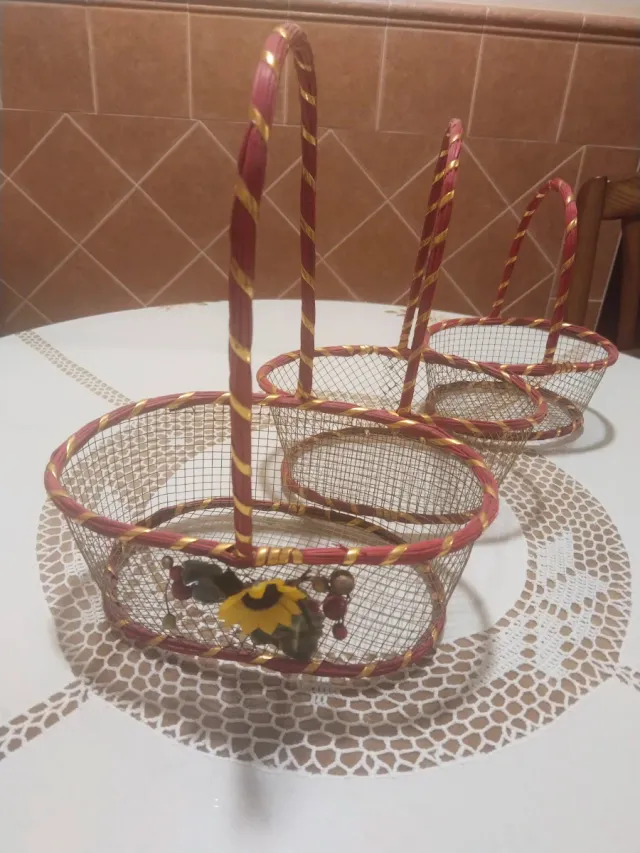 Juego de 3vcestas decorativas 23 cm 18cm . 15 cm.