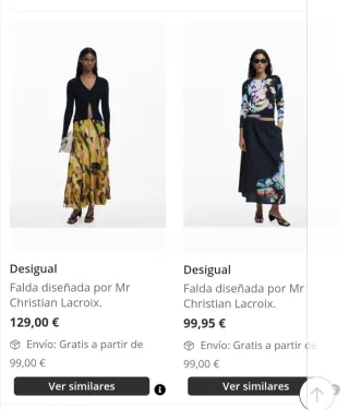 Falda larga negra con flores multicolor